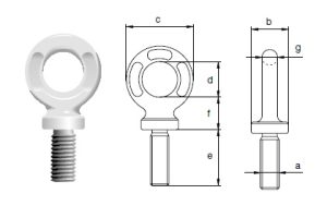 Рим-болт ALDIN Green Pin® 8 клас DIN 580 EN 1677-1 Рим-болт ALDIN Green Pin® 8 клас DIN 580 EN 1677-1