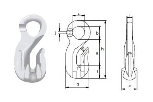 Крюк-ограничитель с проушиной CRO Green Pin® 8 класс EN 1677-1 Крюк-ограничитель с проушиной CRO Green Pin® 8 класс EN 1677-1
