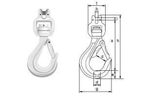 Гак-вертлюг вилковий CSECA Green Pin® 8 клас EN 1677-2 Гак-вертлюг вилковий CSECA Green Pin® 8 клас EN 1677-2