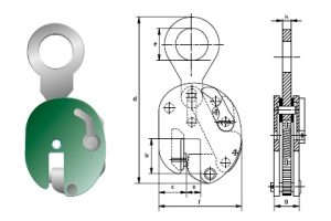 Захват вертикальний зі збільшеним отвором P-6616 тип V Green Pin® для підйому та транспортування    