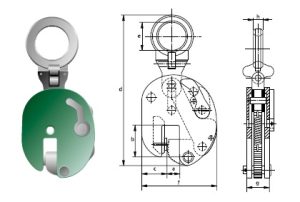 Захват універсальний зі збільшеним отвором P-6626 тип U Green Pin® для підйому та транспортування в усіх напрямках 