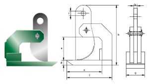 Захват горизонтальний пластинчастий P-6635 тип H Green Pin® для транспортування