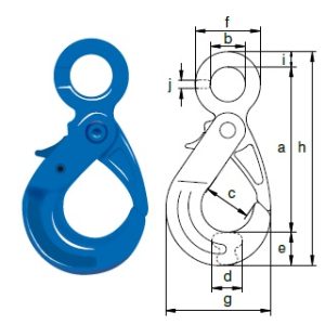 Гак самоблокувальний з провушиною UXLO Green Pin® 10 клас EN 1677 Гак самоблокувальний з провушиною UXLO Green Pin® 10 клас EN 1677