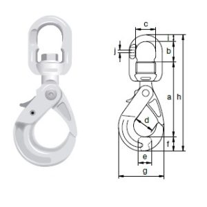 Гак-вертлюг самоблокувальний XLE Green Pin® 8 клас EN 1677-3 Гак-вертлюг самоблокувальний XLE Green Pin® 8 клас EN 1677-3